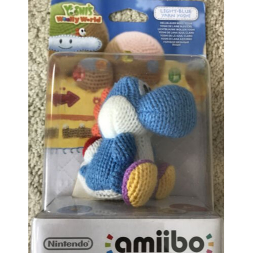 Light Blue Yarn Yoshi Amiibo Eu Version New Sealed